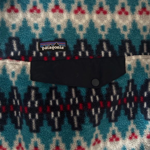 Patagonia synchilla Pullover chest pocket Snap-T Forest Carpet Deep Sea Blue - Picture 3 of 9